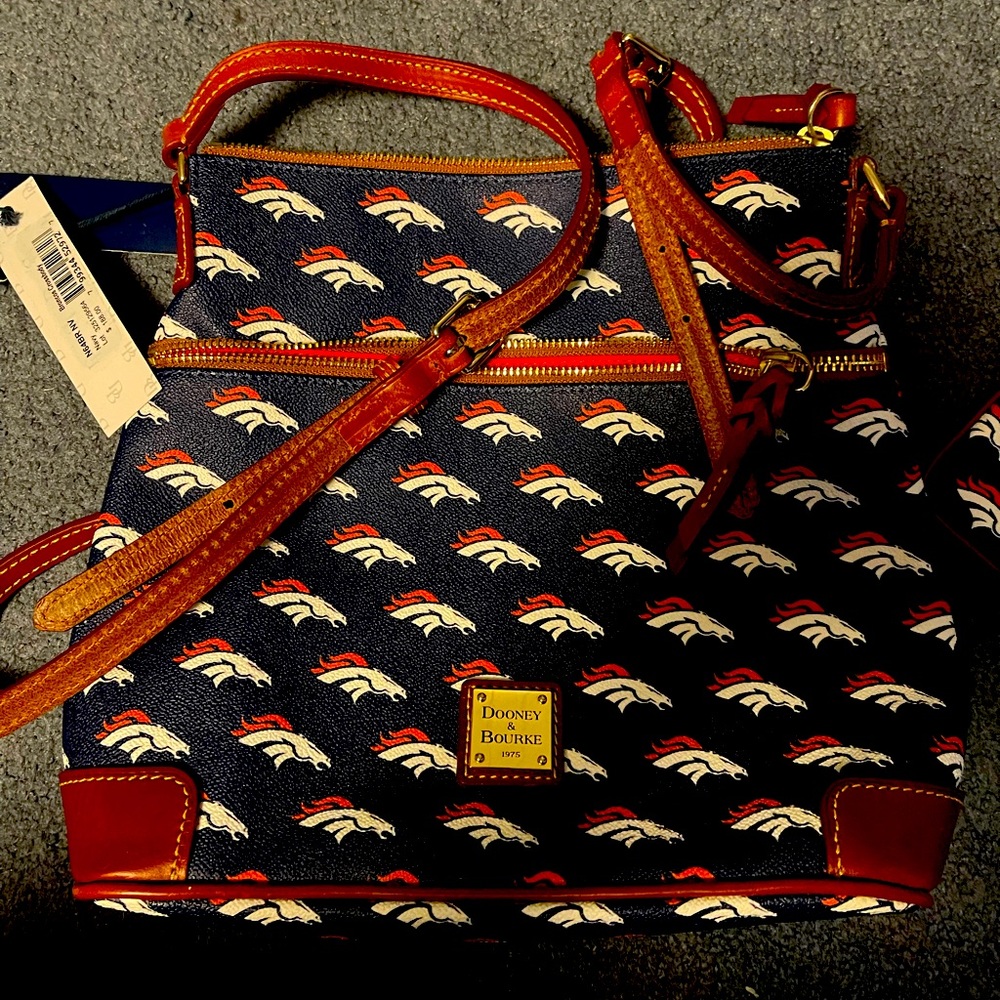 Dooney buorke handbag and wristlet. Denver broncos